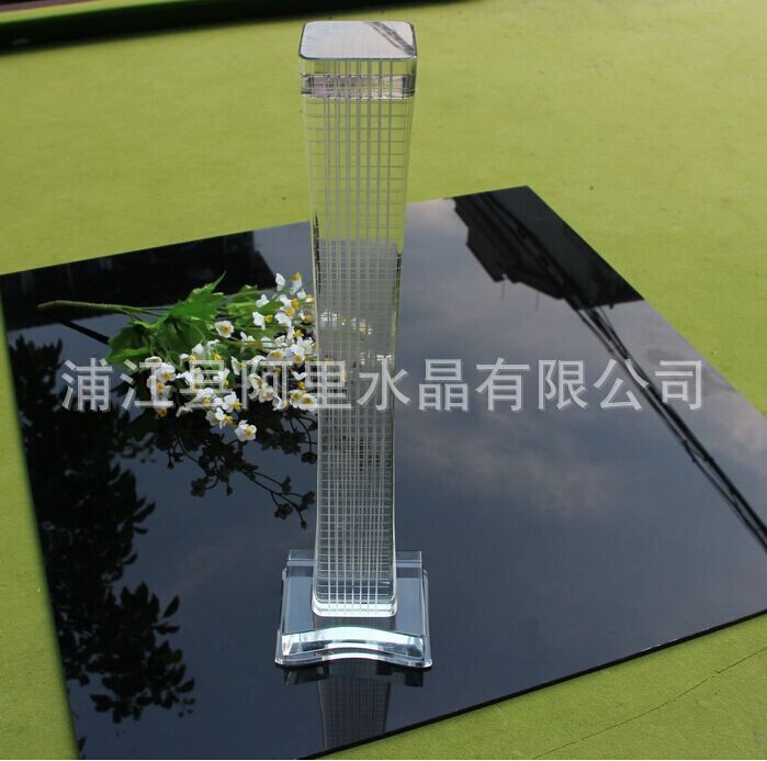 晶韵厂家供应中国尊中国尊楼模纪念品水晶楼模水晶建筑模型