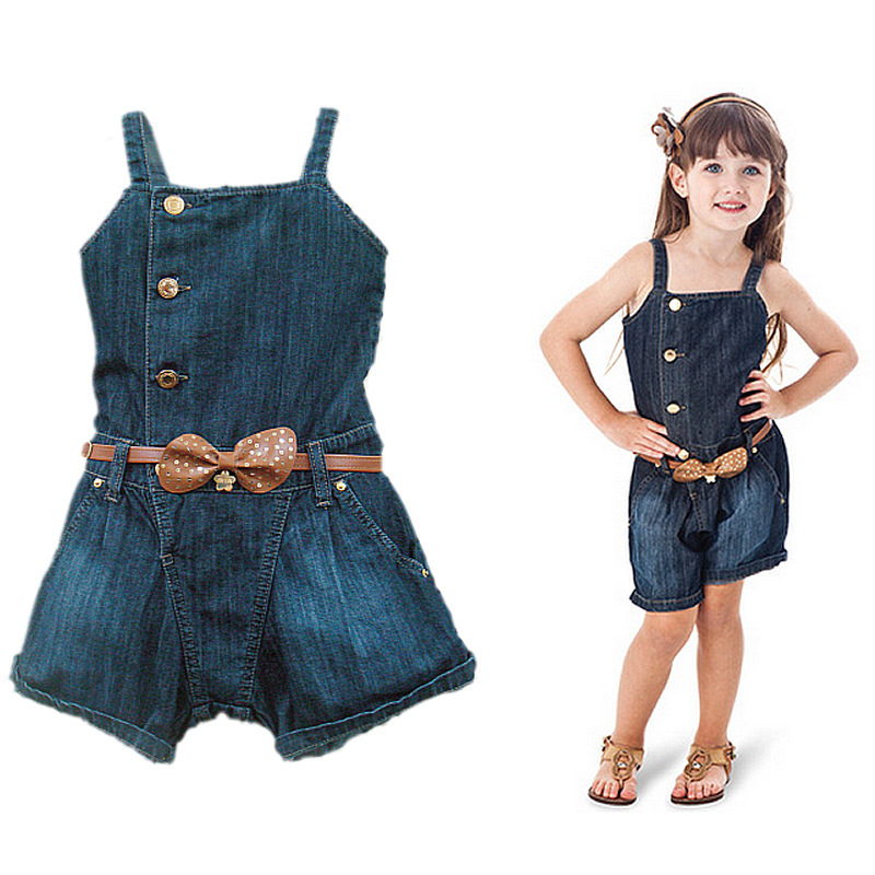 夏款<em>女童背带裤</em> 蝴蝶牛仔吊带<em>短裤</em> X226 批30