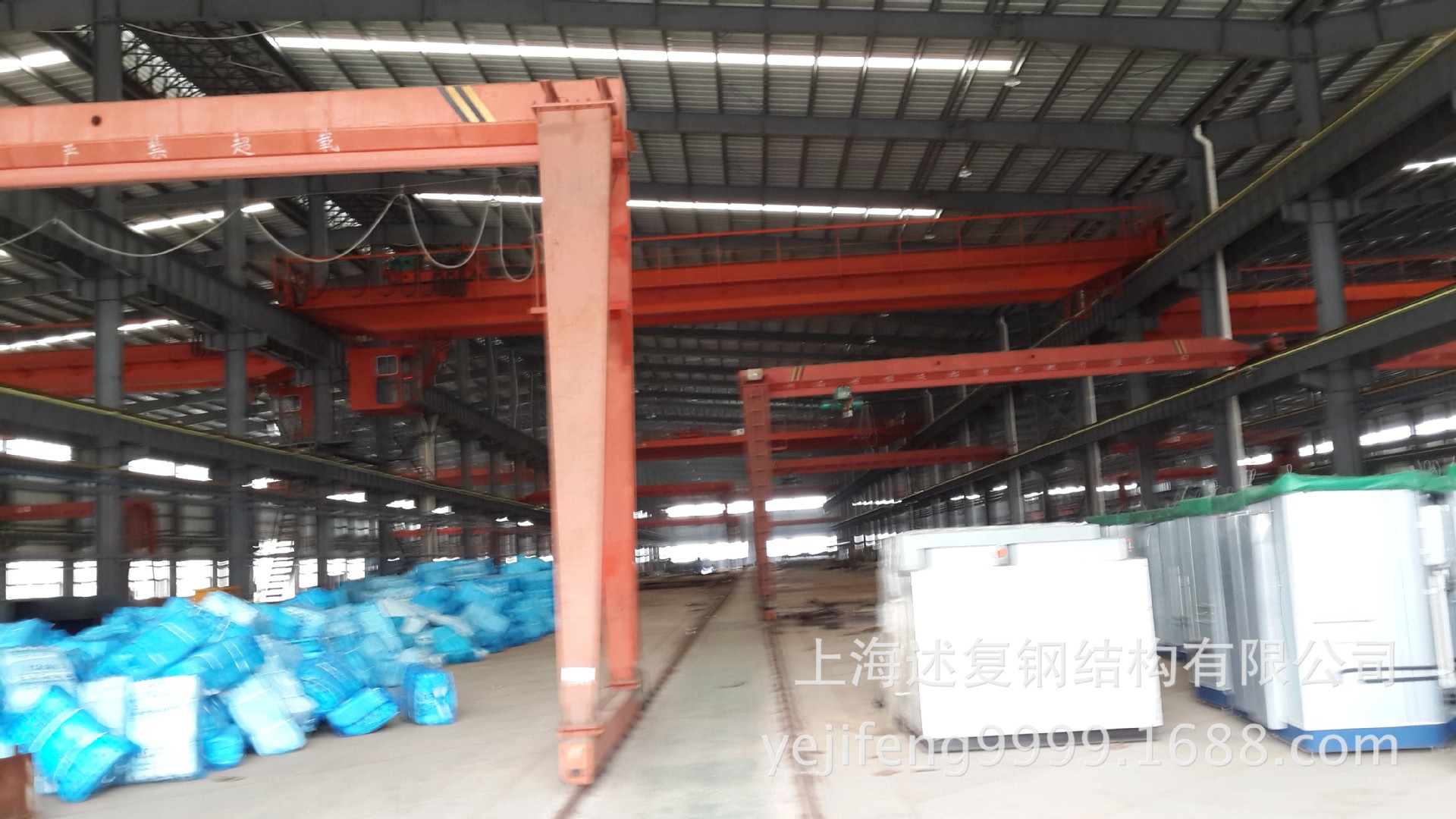 出售旧钢结构厂房36米跨108米长9.5米高带15吨行车江苏现货