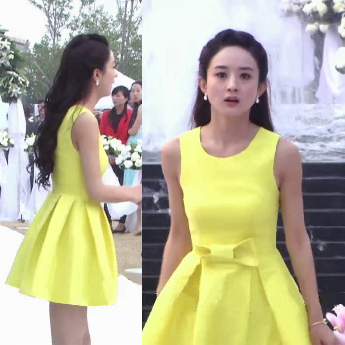 <em>妻子的秘密</em>江百合赵丽颖杨幂<em>同款</em>连衣裙纯色百