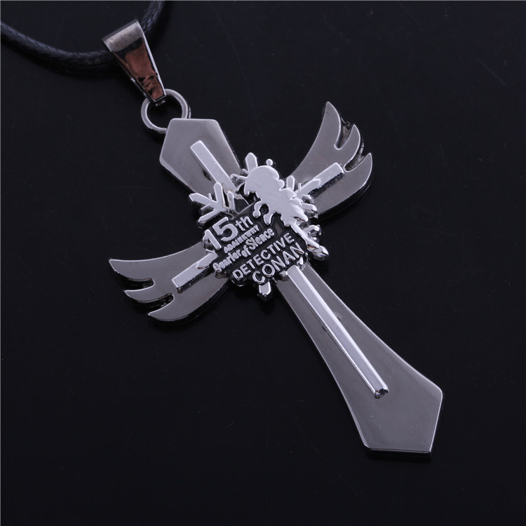 动漫名侦探柯南15周年标志十字架吊坠 项链批
