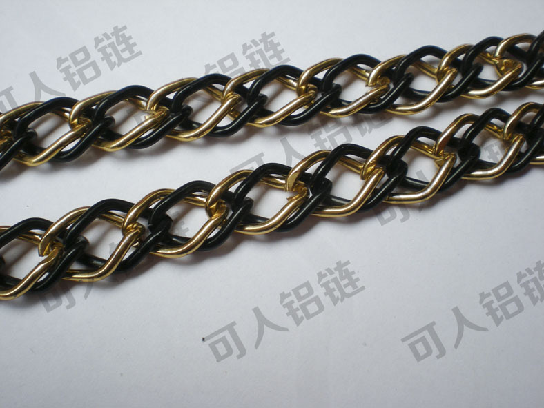 批发采购饰品配件-工厂生产混色菱形双织铝链