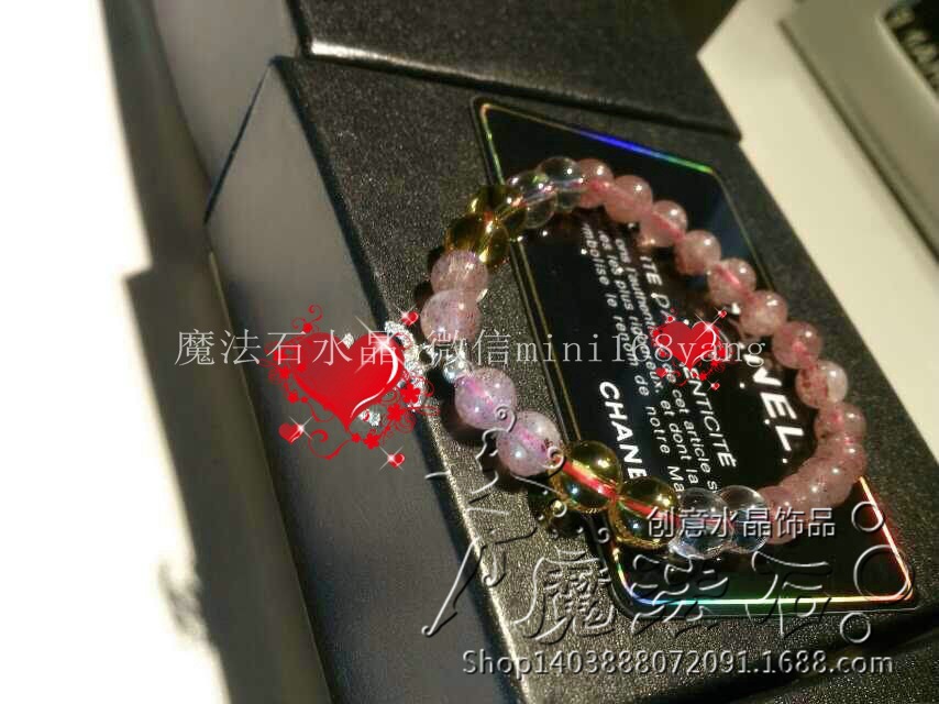 批发采购手链-俄罗斯进口 天然草莓晶单圈手串