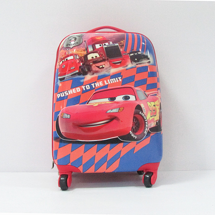 廠傢直銷兒童硬殼拉桿行李箱 汽車款旅行箱 萬向輪登機箱包批發