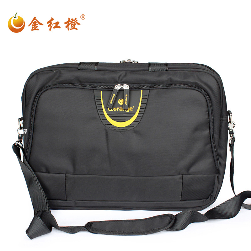 金红橙商务公文包 男士电脑包 男式单肩包 手提