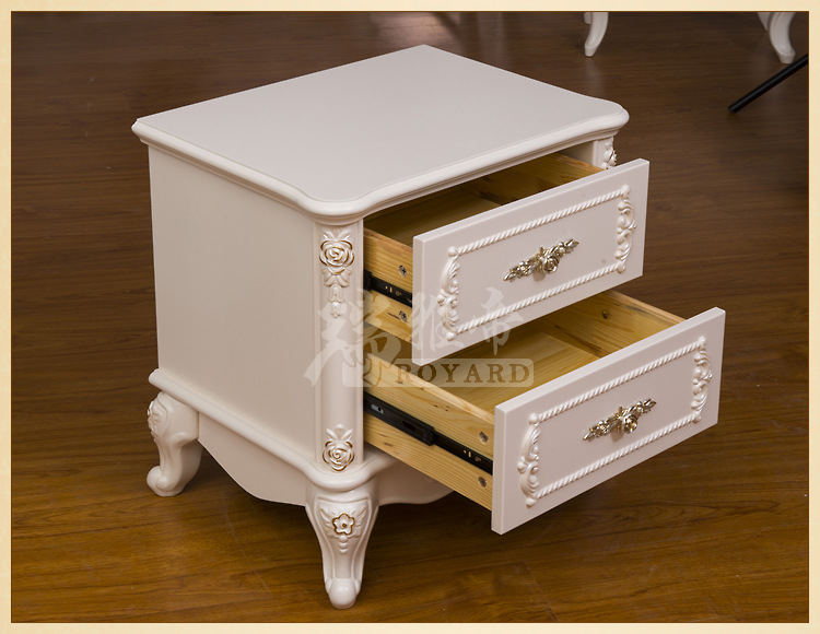 高档欧式床头柜 雕花实木床头柜 双门推拉床头柜 储物床头柜特价