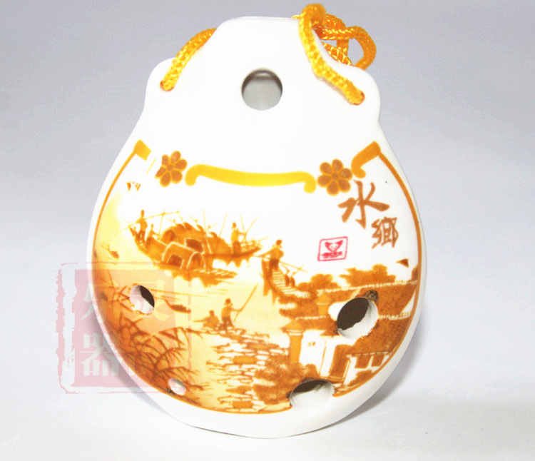 吹奏类乐器-新立瓷笛 6孔中音C调 AC 贤笛 水