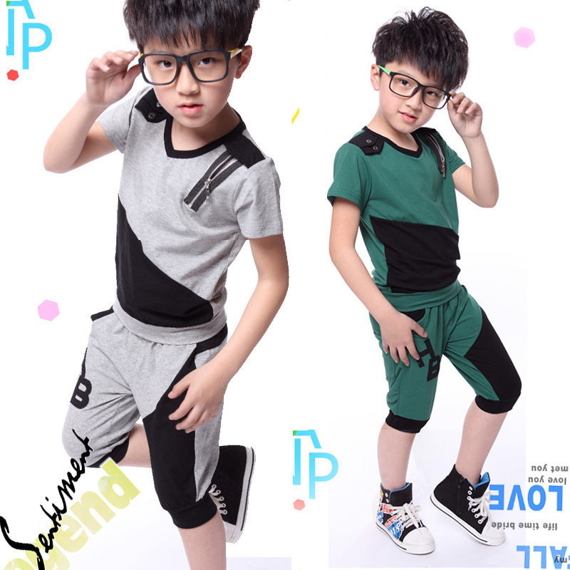 童装男童夏装2014新款 <em>男大童运动</em>套装 韩版短