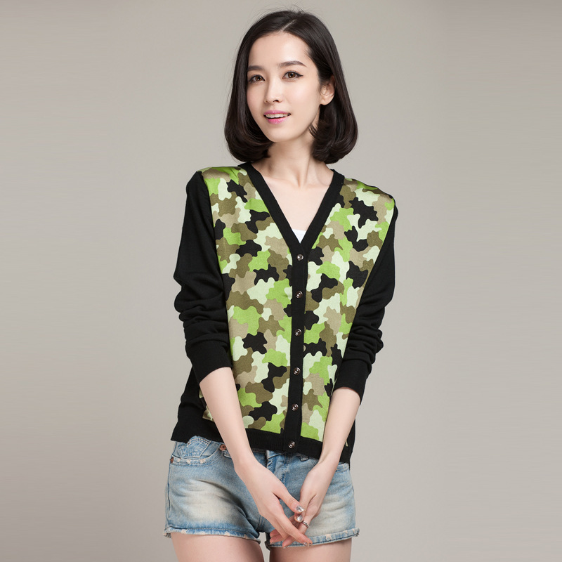 2014春装新款<em>女装韩版</em> 清新雅致羊毛印花针织