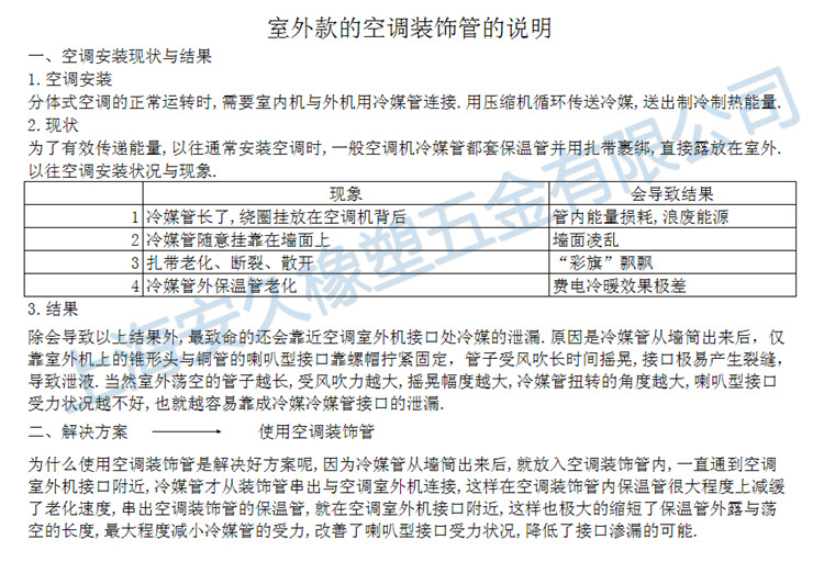 空调装饰管说明1_副本