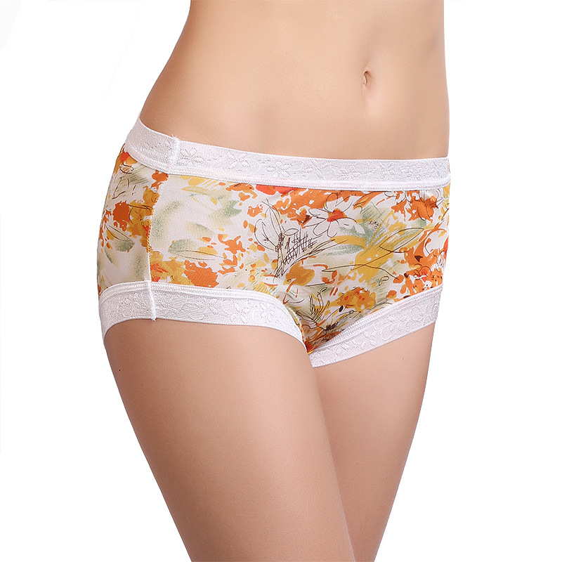 2014新款 <em>真丝</em>内裤 桑蚕丝<em>女短裤</em> 无痕<em>中腰</em>平角