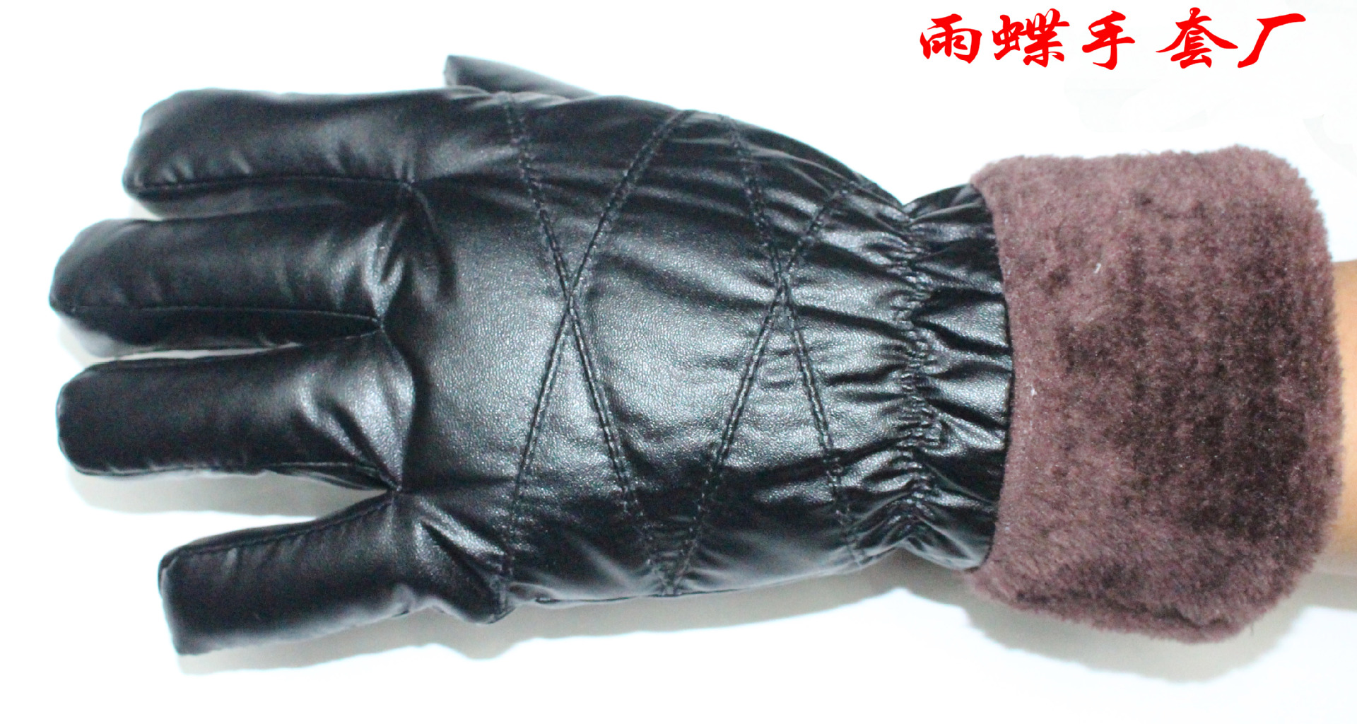 批发采购手套-男士毛口冬款手套皮优革绣花手