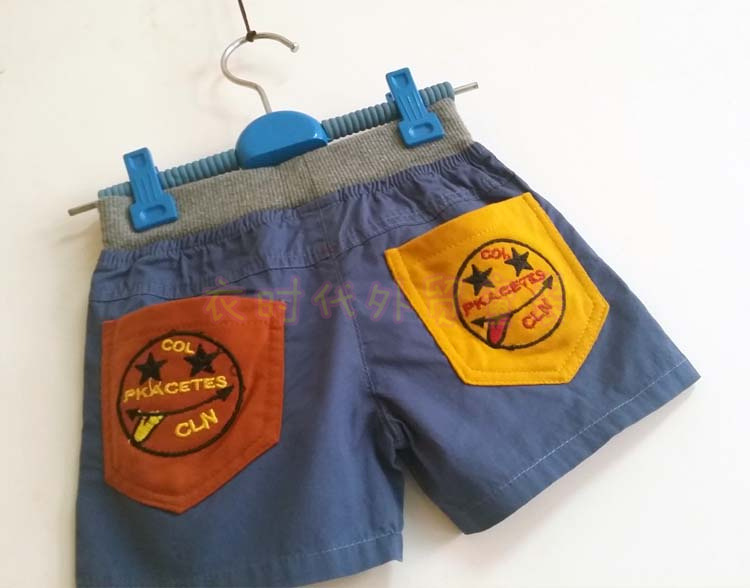 童裤-童装批发 <em>男短裤</em> <em>小童</em>全棉笑脸贴布绣全棉