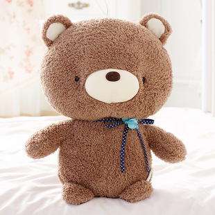 蓝白玩偶原创 2014新品毛绒玩具qq熊中号戴丝带花小小熊可爱超萌