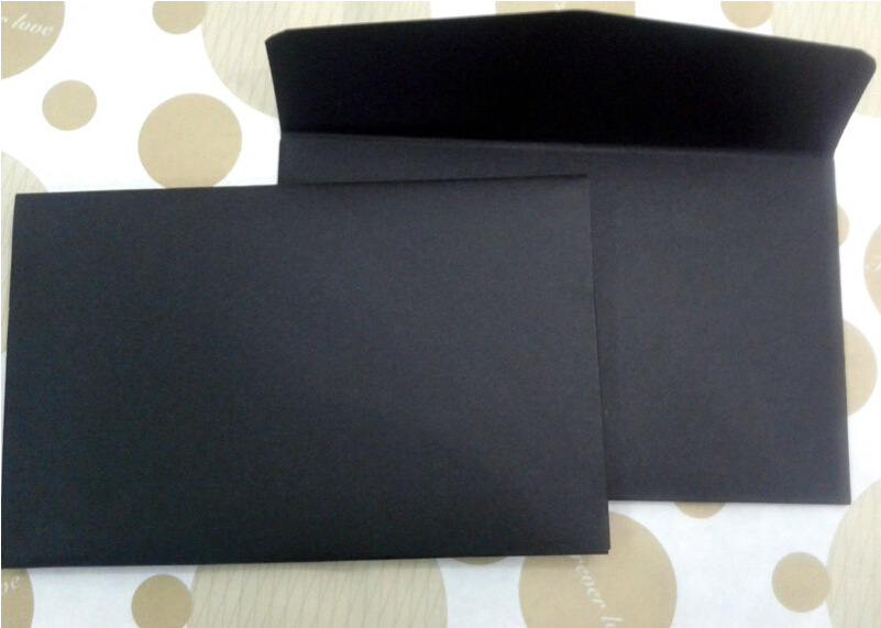 信纸、信封-纯黑色信封 黑卡纸信封 3 5 6 9号黑
