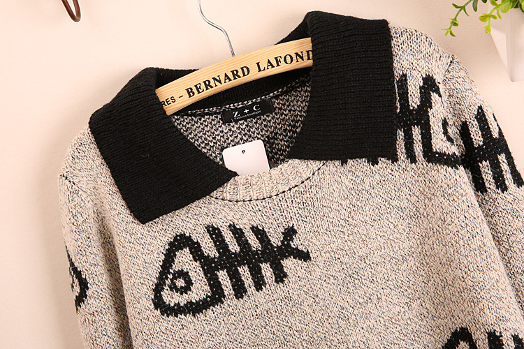 批发采购女式<em>毛衣</em>-2014<em>秋款女装毛衣</em>鱼骨头图