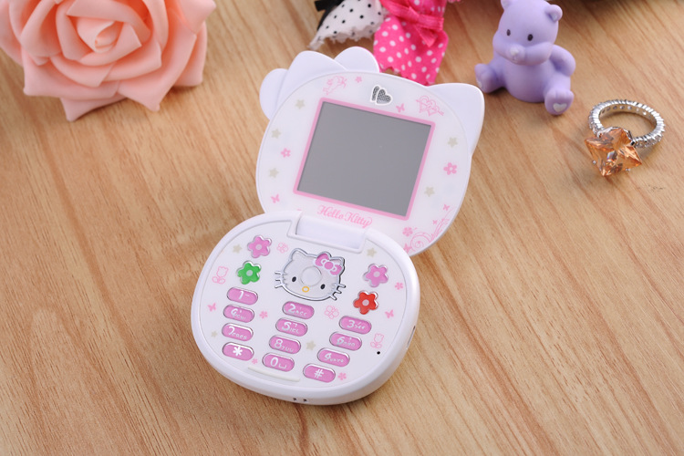 批发hello kitty翻盖凯蒂猫手机k688 可爱女生卡通儿童个性小手机