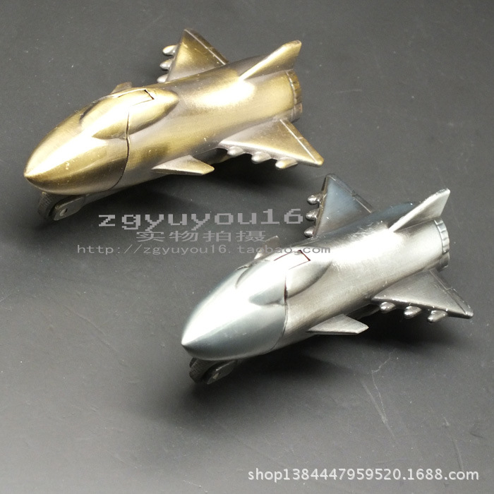 【歼八模型 防风直冲创意充气砂轮打火机 批发