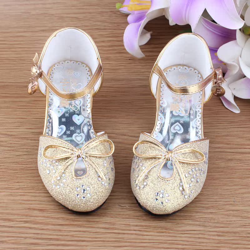 女童高跟凉鞋包头 2014夏新款儿童韩版高贵公主范 超闪亮水钻