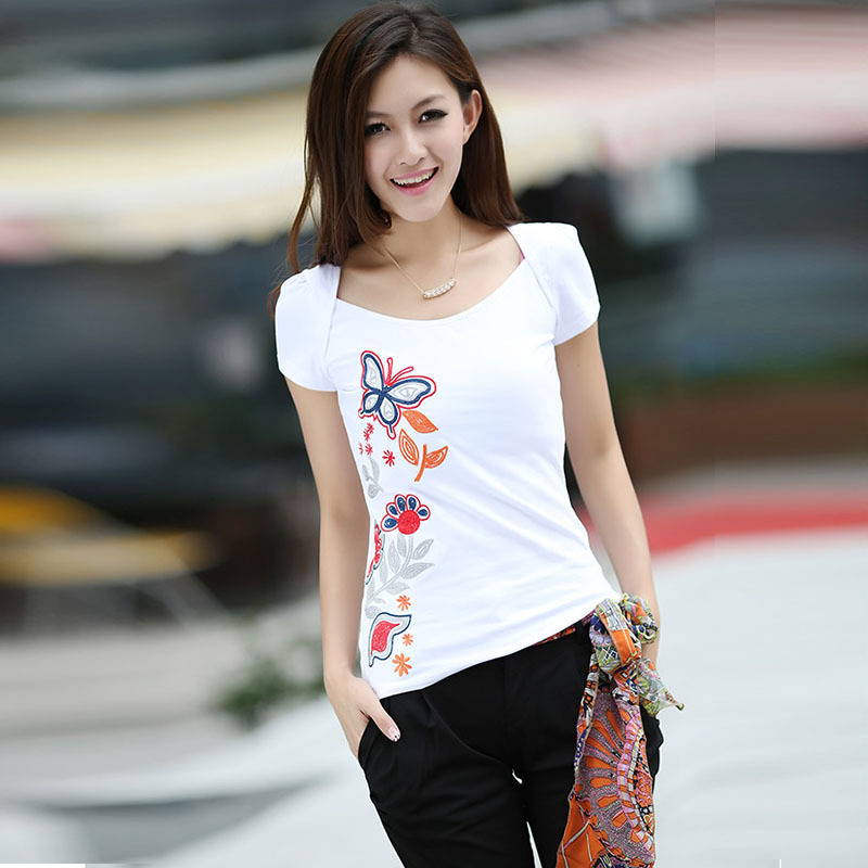 2014春季新款正品绣花<em>时尚</em>韩版<em>女装青春</em>修身