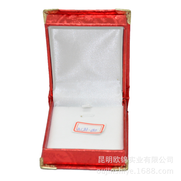 红金龙锦布盒吊坠盒3