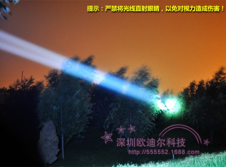 猎王狩猎t6 u2分体式led充电头灯 强光远射 远程大锂电30w