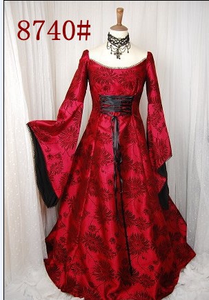 万圣节维多利亚欧洲宫廷装茜茜公主裙红色蓬蓬