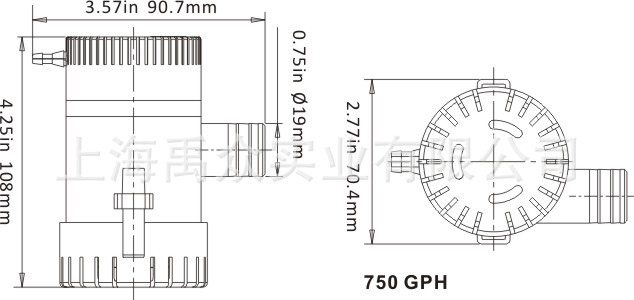 750GPH安装尺寸