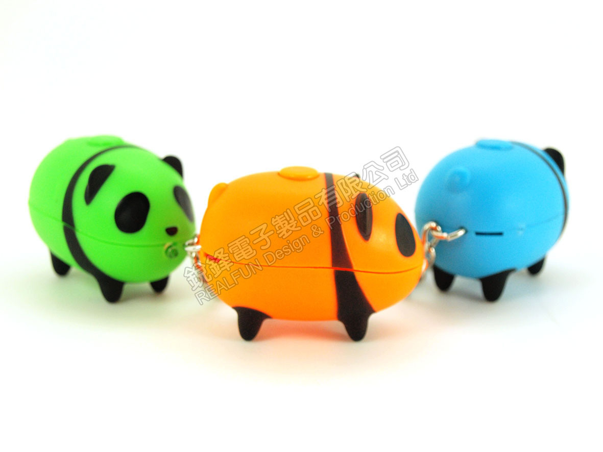 【Mini Zoo 熊猫迷你LED手电筒\/发声小吊饰\/发