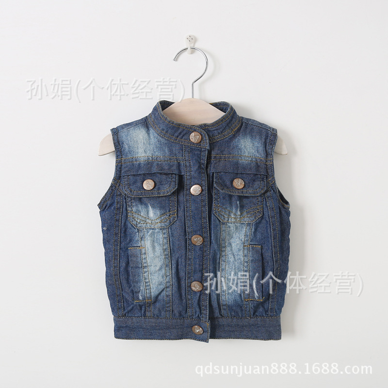 童<em>马甲</em>-14年<em>秋款</em>童装 <em>韩版</em>儿童无袖<em>外套</em> 纯色马