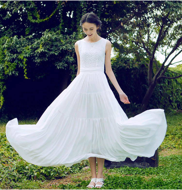 批发2014新款女装<em>夏季</em>无袖甜美女裙拼接连衣
