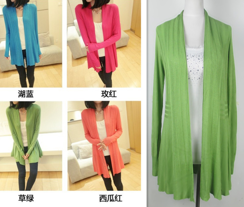 2097韩版新款女装<em>夏季披肩长款</em>镂空 针织衫防