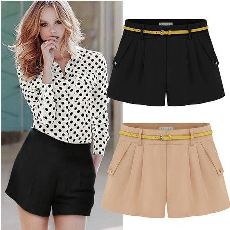 <em>2014</em>新款欧美女装铆钉<em>短裤</em>热裤杏粉色(没配腰