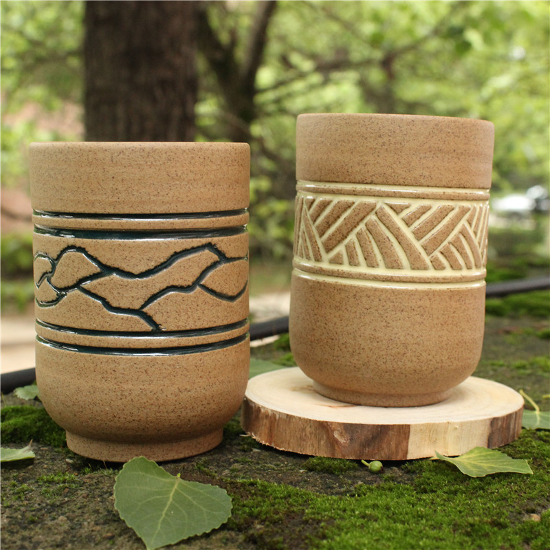 景德镇厂家直销创意手工雕刻陶瓷杯 图片