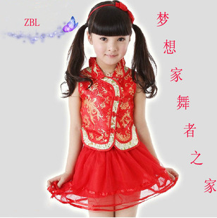 童表演服/舞蹈服-夏季<em>小少女装</em> 出服唐装最新款