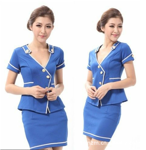 2014酒店空姐服夏装<em>女美容师工作服</em>新款 前台