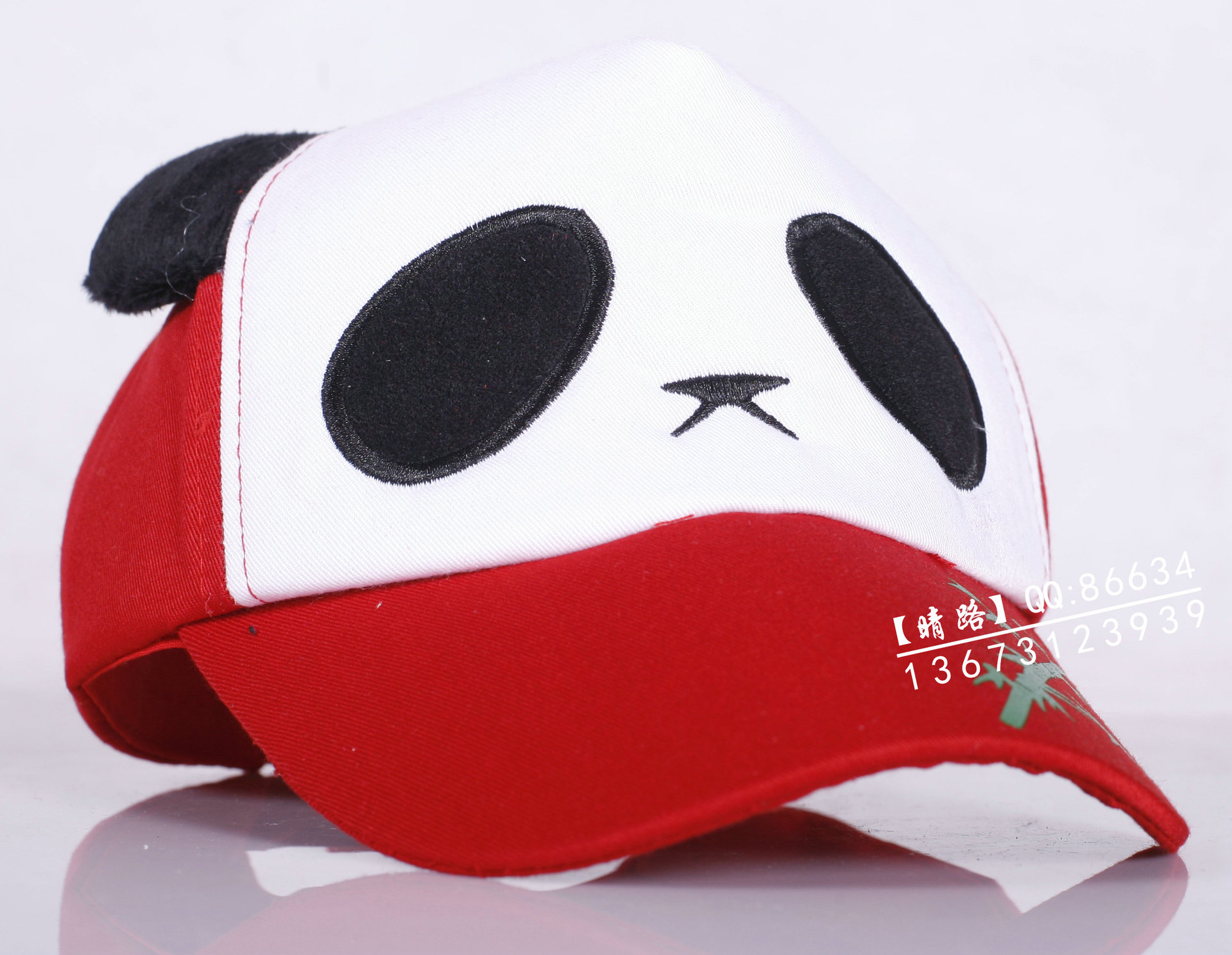 【晴路】儿童小熊猫帽子竹叶布帽 亲子帽夏季