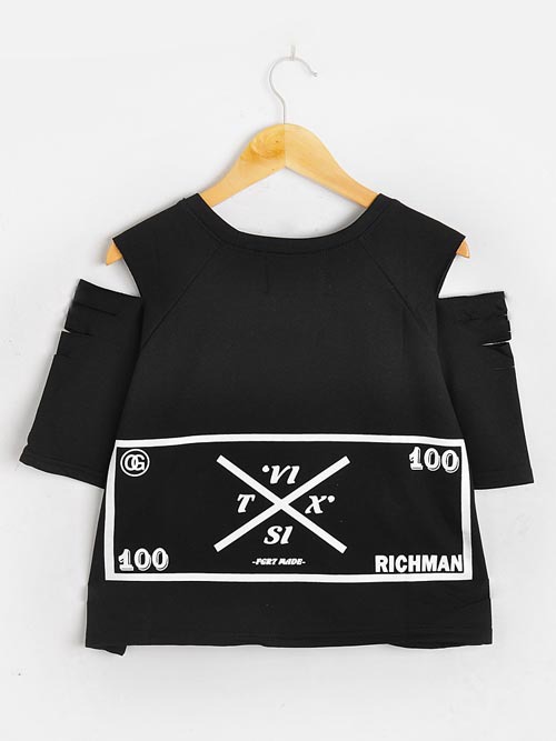 批发采购<em>女式</em>T恤-韩国东大门2014复古破洞露