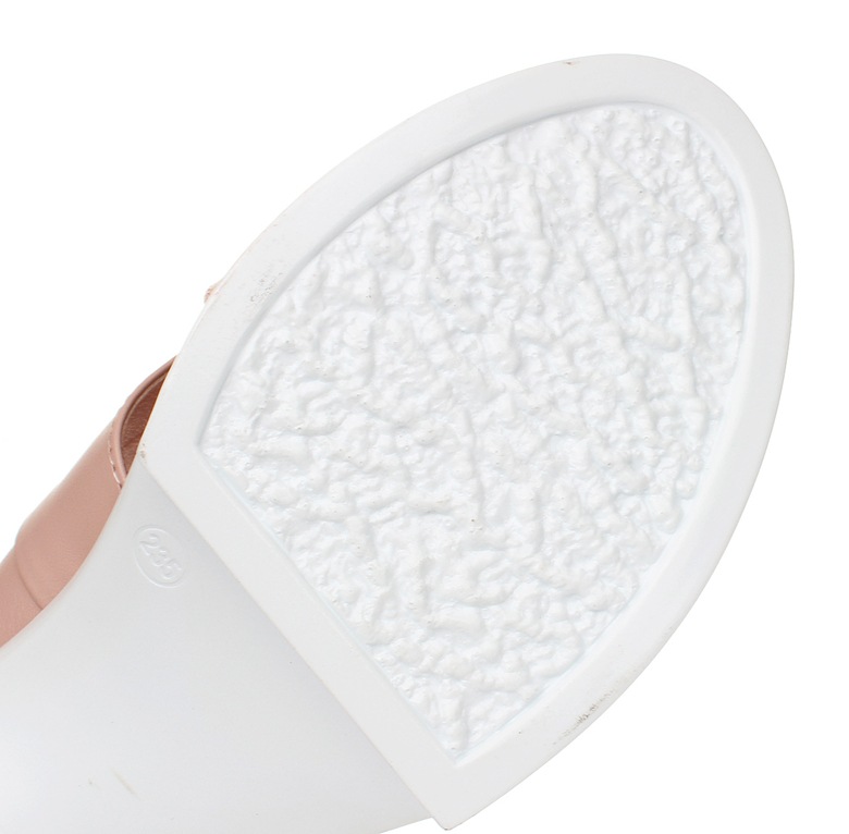 【2014夏季粗跟高跟鞋真皮女式凉拖鞋牛皮凉