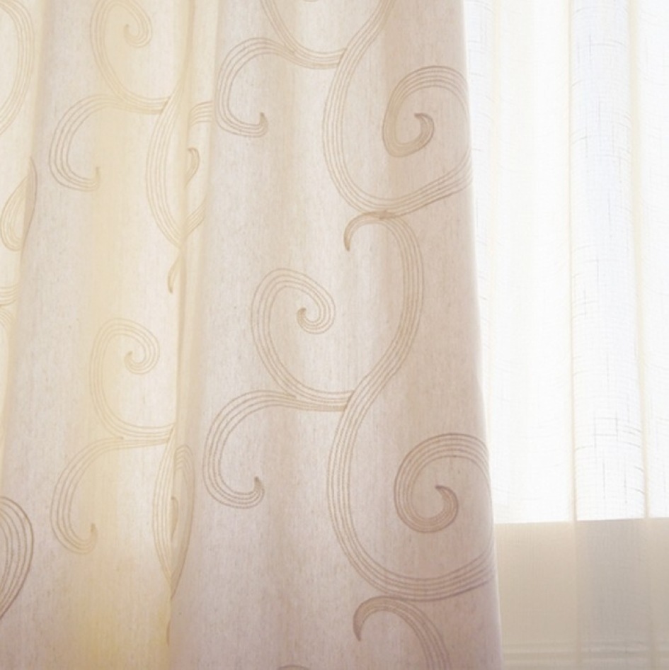 窗帘-新款 涤棉棉线绣花窗帘-祥云 定高买宽-窗