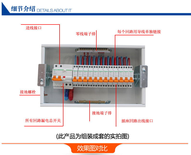 强电箱 组装配电箱 成套开关箱 施耐德配电箱四室二厅斯奈德电气图片