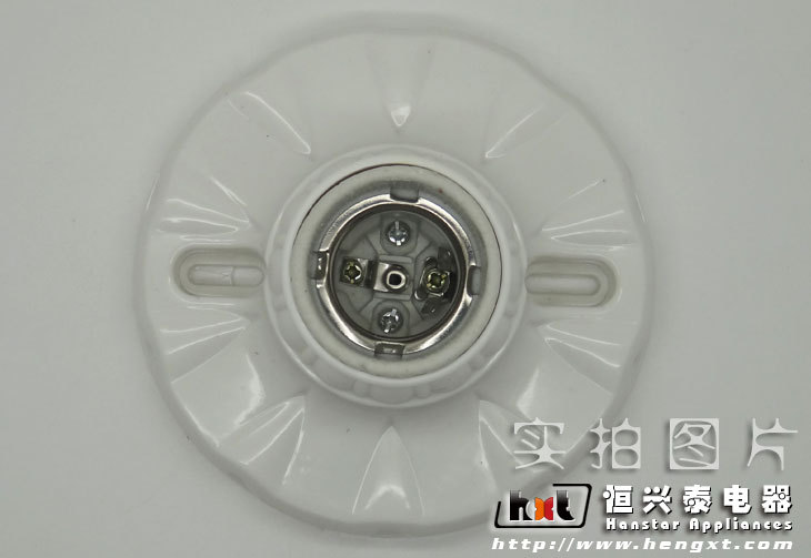 112圆型瓷口平灯座 优质原料E27通用螺口耐高温大功率陶瓷灯座