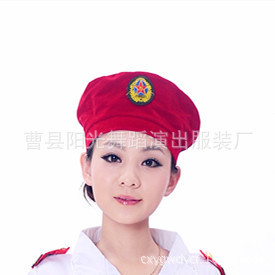 特价成人儿童女兵红色贝雷帽 民族舞台舞蹈帽 批发 品质保证