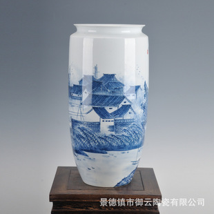 花瓶 景德镇精品名人名作花瓶 手绘作品 丁国荣 落地|台面花瓶