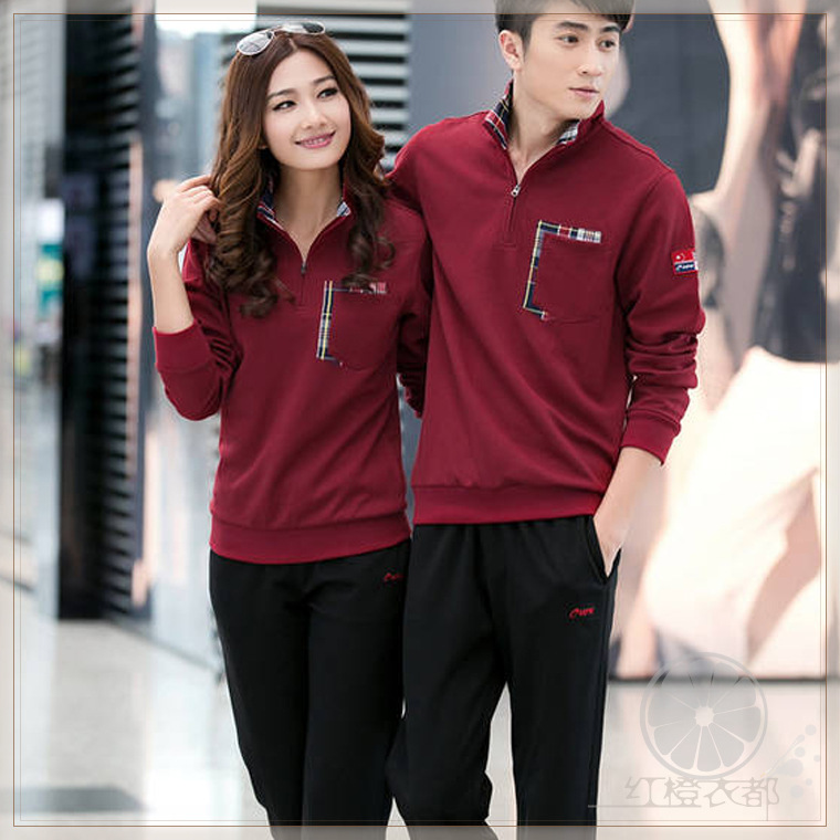 春秋新款<em>男女</em>休闲<em>情侣</em>卫衣<em>套装情侣</em>运动服<em>套装</em>