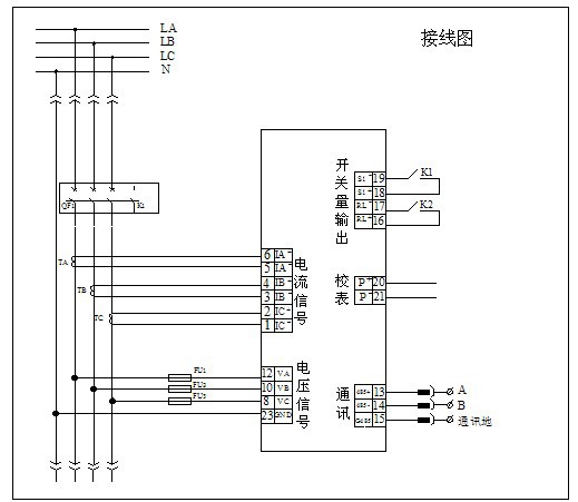 北电tp9001/pec-03c三相多功能电表智能电力监测仪带485通讯接口