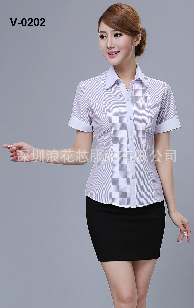 东莞<em>服装厂</em> 新款<em>女装</em> 工作职业装 白色纯棉衬衣