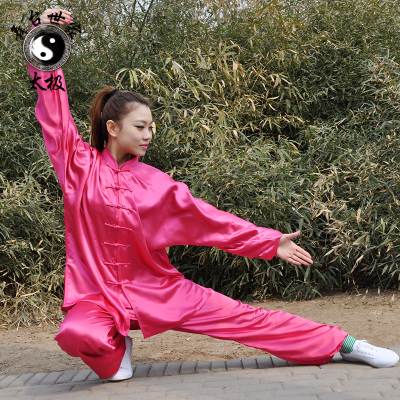 春秋季爆款仿真丝女款太极服装 太极拳表演服批发太极服装