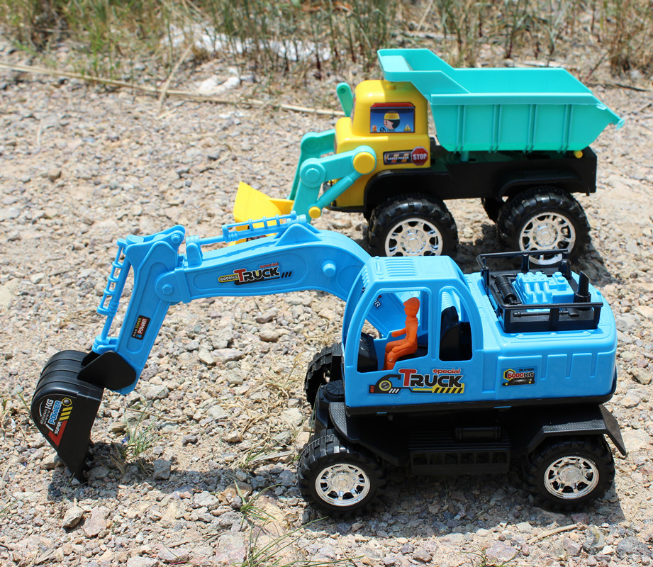 【多功能工程车翻斗车模型玩具 地摊套圈圈玩