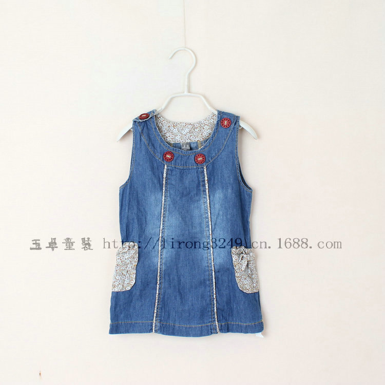 <em>女童</em>新款<em>背心裙</em> <em>牛仔</em>裙子 童装批发K29 图片_